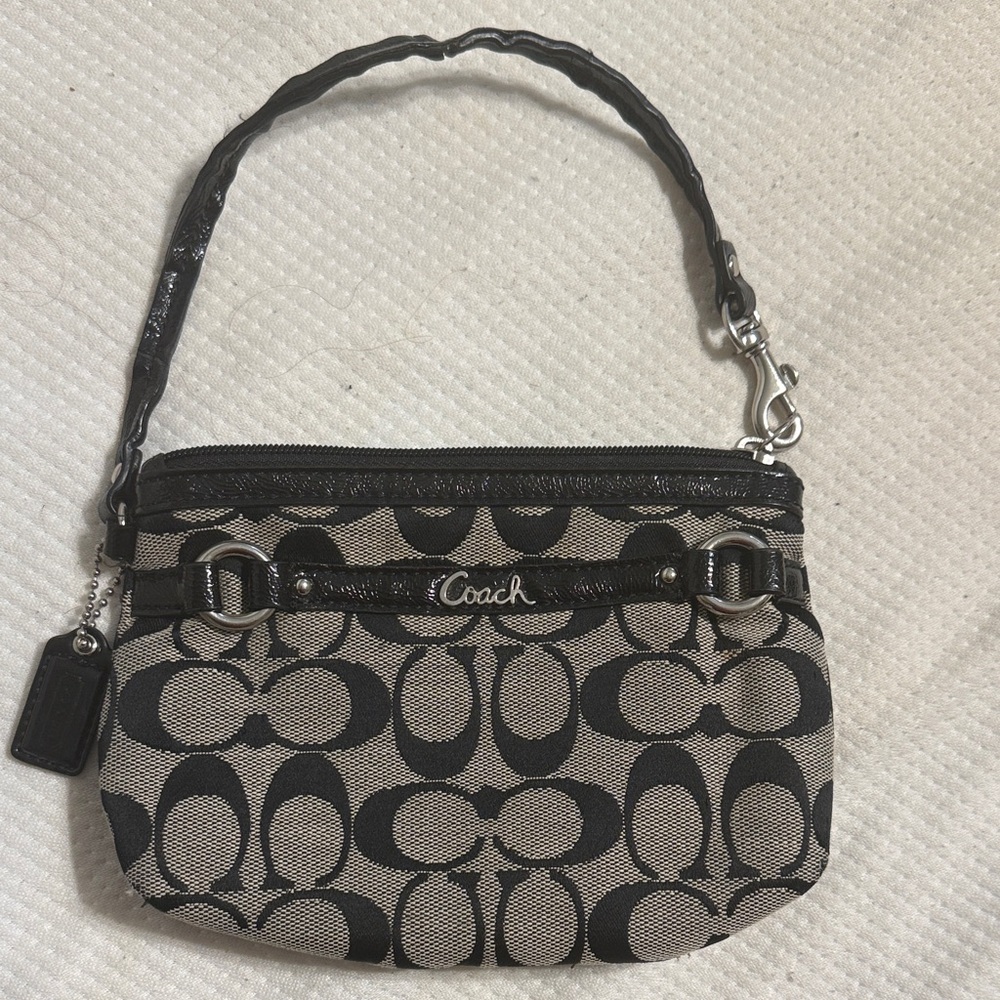 Coach Black and Cream Signature Clutch